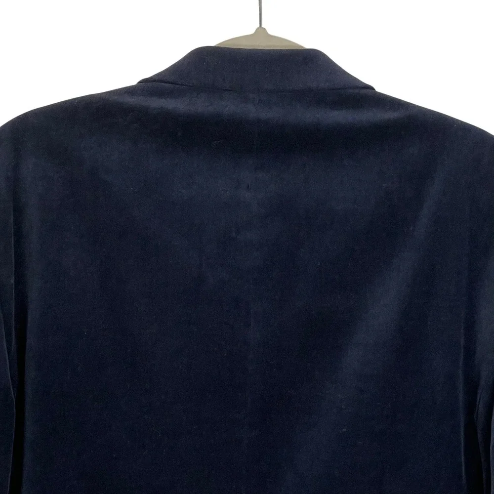 Express‎ Slim 40L Navy Velvet Tuxedo Blazer Satin Lapel Plaid Lining